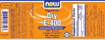 NOW Vegetarian Dry E-400 - supplement