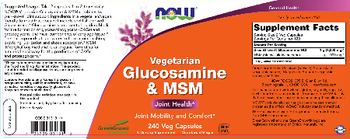 NOW Vegetarian Glucosamine & MSM - supplement