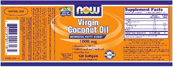 NOW Virgin Coconut Oil 1000 mg - supplement