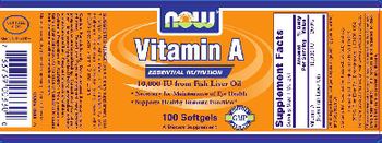 NOW Vitamin A 10,000 IU From Fish Liver Oil - supplement