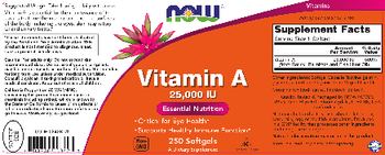 NOW Vitamin A 25,000 IU - supplement