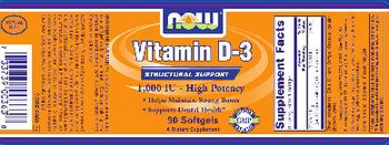 NOW Vitamin D-3 1,000 IU - supplement