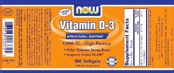 NOW Vitamin D-3 1,000 IU - supplement