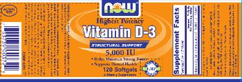 NOW Vitamin D-3 - supplement