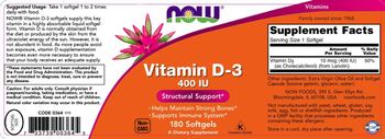 NOW Vitamin D-3 400 IU - supplement