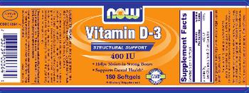 NOW Vitamin D-3 400 IU - supplement