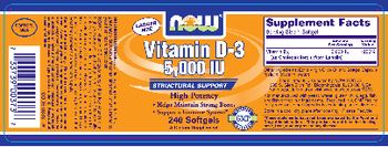 NOW Vitamin D-3 5,000 IU - supplement