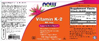 NOW Vitamin K-2 100 mcg - supplement