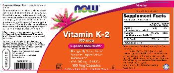 NOW Vitamin K-2 100 mcg - supplement