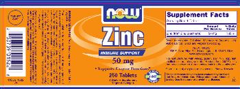 NOW Zinc 50 mg - supplement