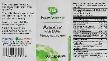 NS NeuroScience AdreCor with SAMe - supplement