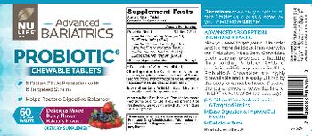 NuLife Advanced Bariatrics Probiotic6 Delicious Mixed Berry Flavor - supplement