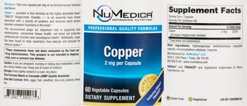 NuMedica Copper 2 mg - supplement