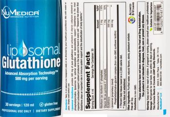 NuMedica Liposomal Glutathione 500 mg - supplement