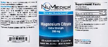 NuMedica Magnesium Citrate Extra Strength 200 mg - supplement