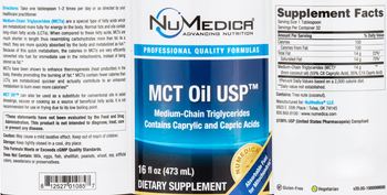 NuMedica MCT Oil USP - supplement