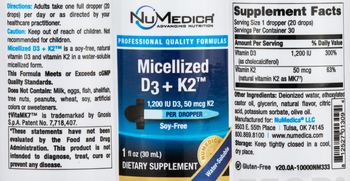 NuMedica Micellized D3 + K2 - supplement