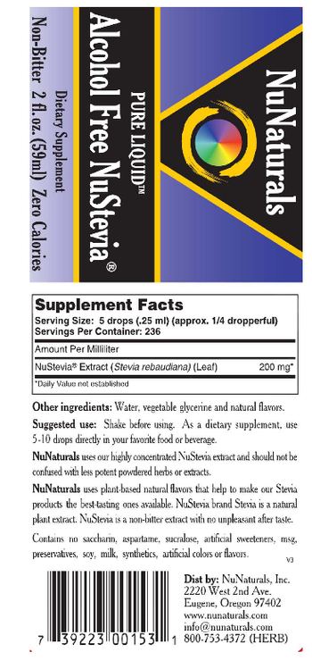 NuNaturals Pure Liquid Alcohol Free NuStevia - supplement