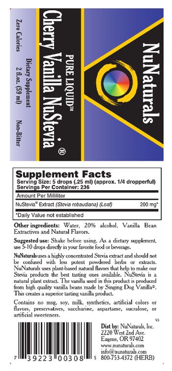 NuNaturals Pure Liquid Cherry Vanilla NuStevia - supplement