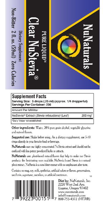 NuNaturals Pure Liquid Clear NuStevia - supplement