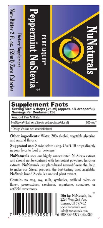 NuNaturals Pure Liquid Peppermint NuStevia - supplement
