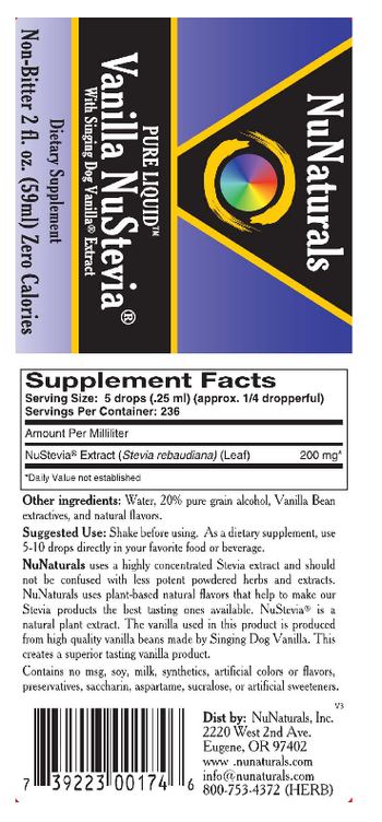 NuNaturals Pure Liquid Vanilla NuStevia - supplement