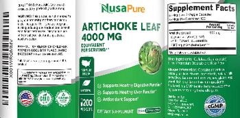 NusaPure Artichoke Leaf 4000 mg - supplement
