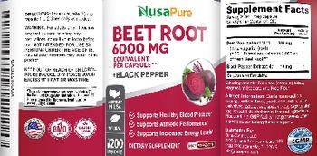 NusaPure Beet Root 6000 mg - supplement