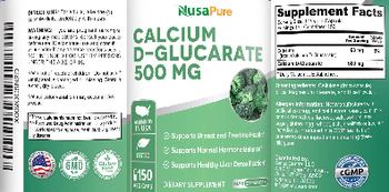 NusaPure Calcium D-Glucarate 500 mg - supplement