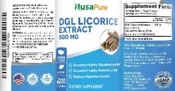 NusaPure DGL Licorice Extract 500 mg - supplement