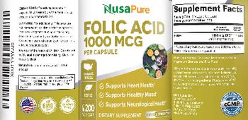 NusaPure Folic Acid 1000 mcg - supplement