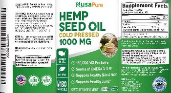 NusaPure Hemp Seed Oil 1000 mg - supplement