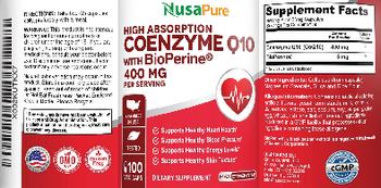 NusaPure High Absorption Coenzyme Q10 with BioPerine - supplement