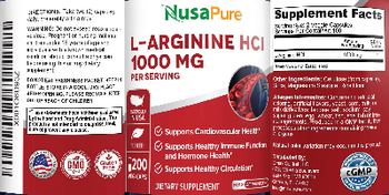 NusaPure L-Arginine HCL 1000 mg - supplement