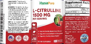NusaPure L-Citrulline 1500 mg - supplement