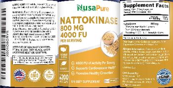 NusaPure Nattokinase 800 mg 4000 FU - supplement