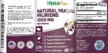 NusaPure Natural Mucuna Pruriens 1000 mg - supplement