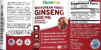 NusaPure Red Korean Panax Ginseng 4800 mg - supplement