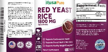 NusaPure Red Yeast Rice 1800 mg - supplement