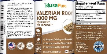 NusaPure Valerian Root 1000 mg - supplement