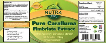 Nutra Rise Pure Caralluma Fimbriata Extract - supplement