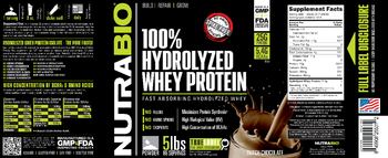 NutraBio 100% Hydrolyzed Whey Protein Dutch Chocolate - supplement