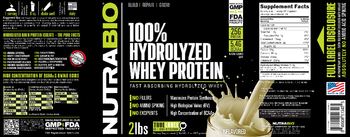 NutraBio 100% Hydrolyzed Whey Protein Unflavored - supplement