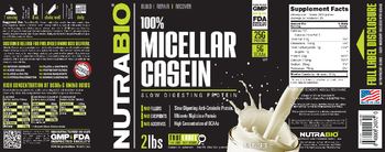 NutraBio 100% Micellar Casein Unflavored - supplement