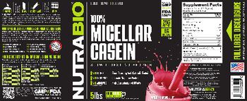 NutraBio 100% Micellar Casein Wild Strawberry - supplement