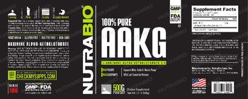 NutraBio 100% Pure AAKG - supplement