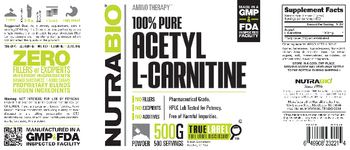 NutraBio 100% Pure Acetyl L-Carnitine - quality and purity since 1996 nutrabio manufactures in our own fda registered inspected gmp facility