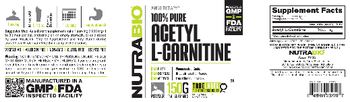NutraBio 100% Pure Acetyl L-Carnitine - supplement