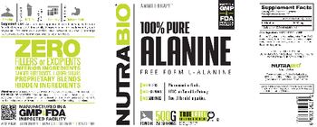 NutraBio 100% Pure Alanine - supplement
