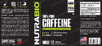 NutraBio 100% Pure Caffeine 200 mg - supplement
